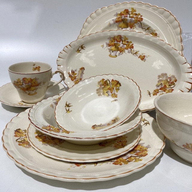 DINNERWARE, Vintage Part Set - Autumn Trees